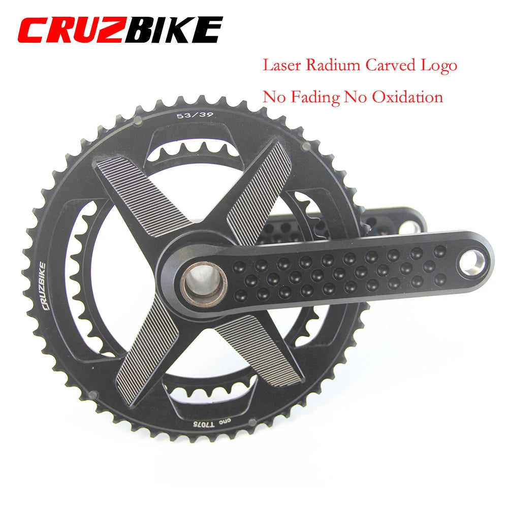 CRUZbike Road Bike Crankset 155/160/165/170/ Crank 9/10/11/12 Speed Double Chainring 46-30/48-32T with Bottom Bracket