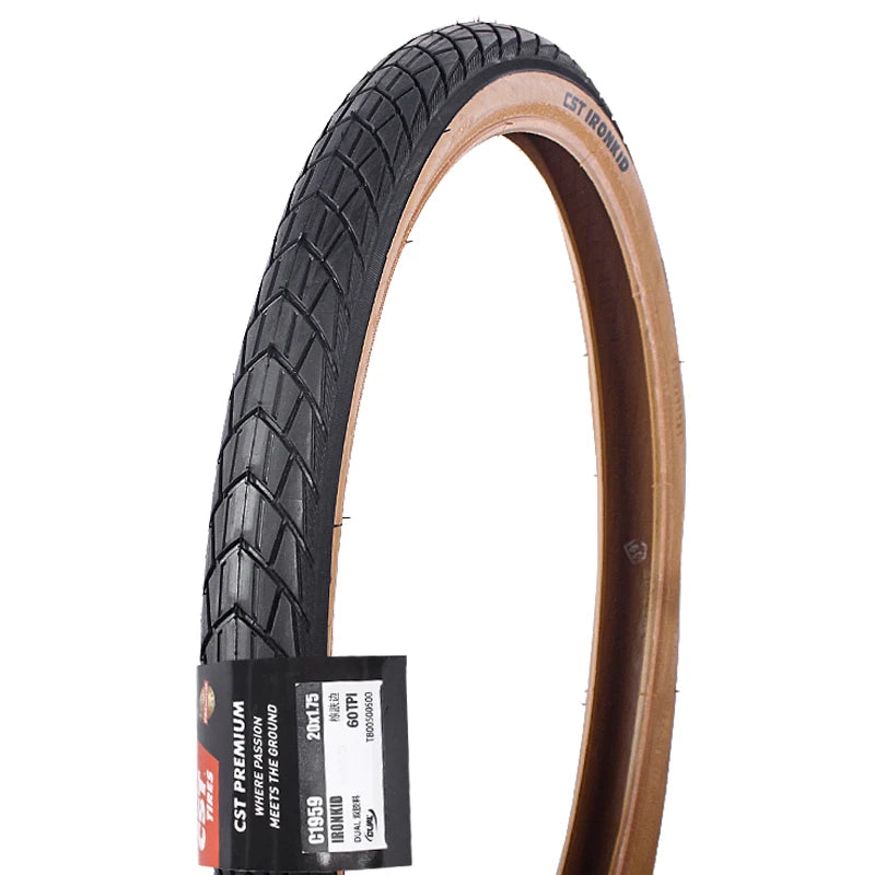 CST 20 inch Bicycle tires 406 20X1.75 20X1.95 Brown Skin edge retro C1820D C1959 Folding Bike Tyre  ﻿