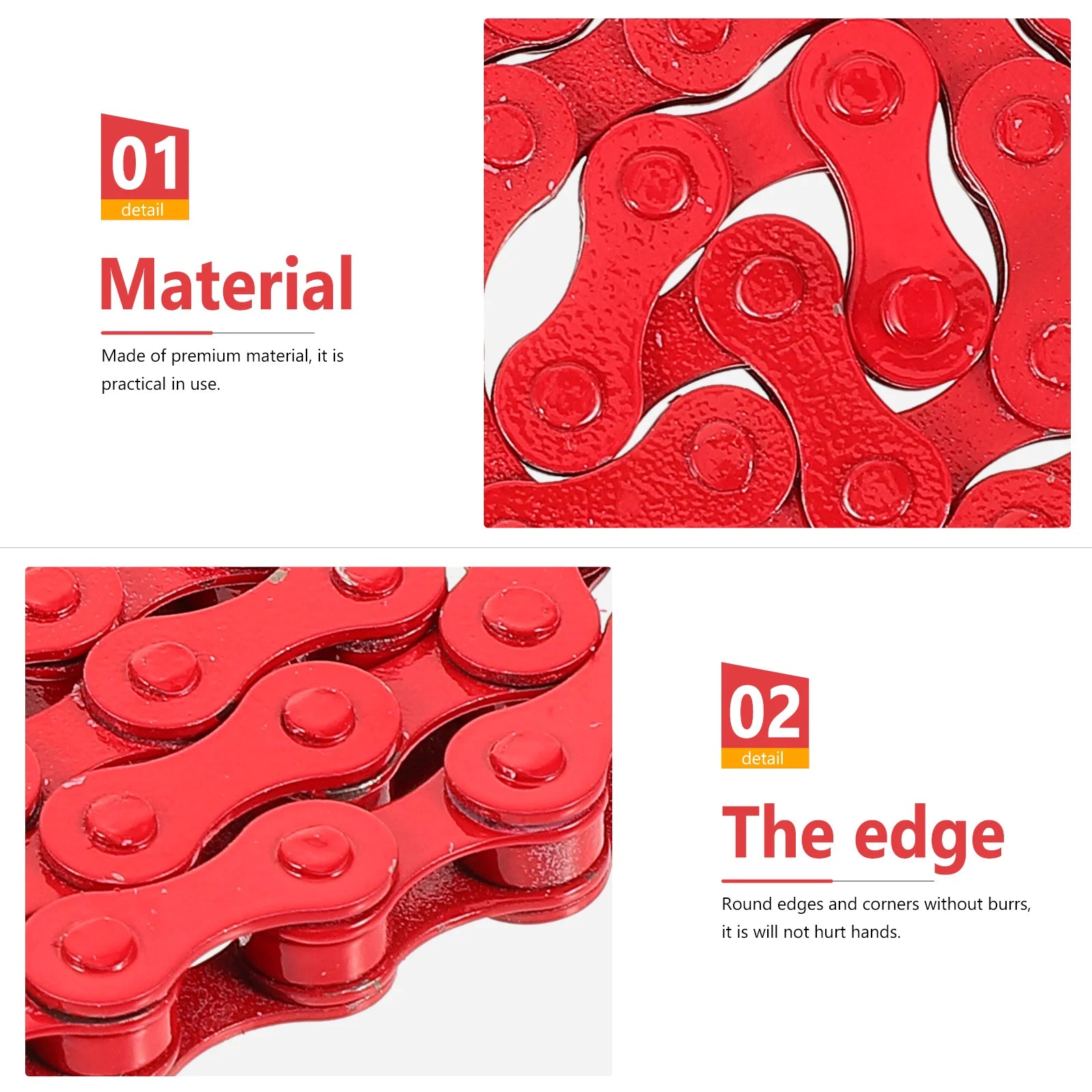 Red Bicycle Chains Bike Chain Replacement Accessories Steel Cycling Supply Mountain Bike Chains Durable Bike Parts Reusable