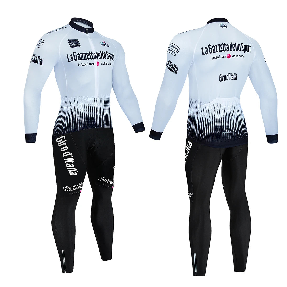 Tour De Italy D'ITALIA Cycling Clothes Men's Blouse Uniform Costume Bike Fleece Jersey Sports Set Pants Man Bicycle Clothing Bib