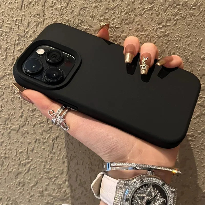 Luxury Silicone Shockproof Phone Case For iPhone 17 Air 16 15 14 13 12 11 Pro Max Plus 16E High Guality Solid Color Cases Cover