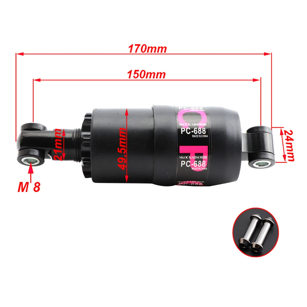 Mountain Bicycle Rear Shock Absorber 100mm/125mm/150mm Electric Scooter Shock Absorber Mountain Bike Oil Spring Shock Absorber