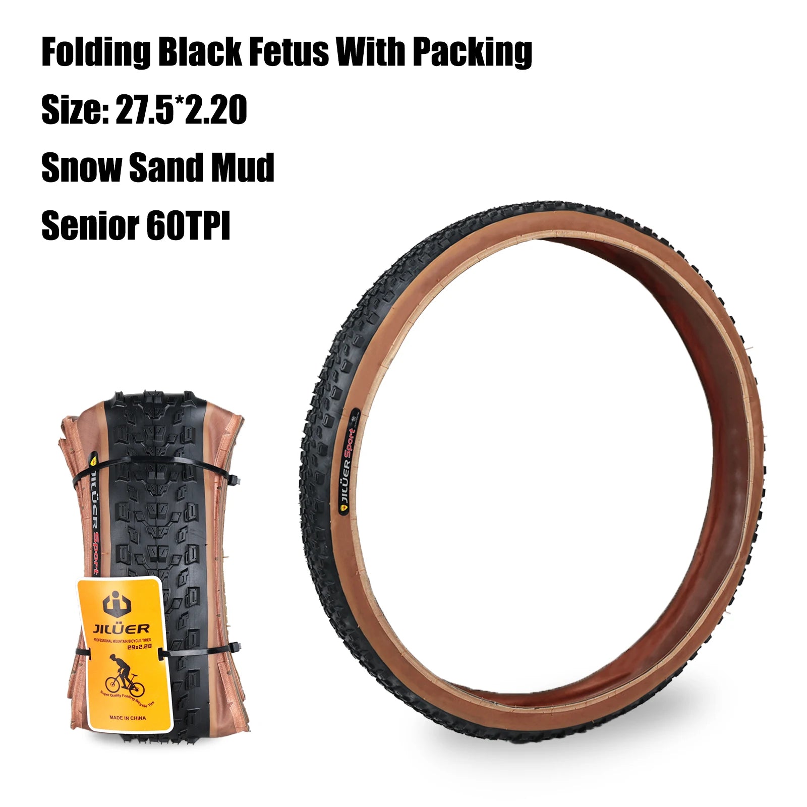 Bicycle JILUER Tire 20x4.0/26x2.25 4.0/27.5x2.1 2.2/29x2.2 Mountain Bike Foldable Anti Puncture Fetus Tyre For MTB/CY/XC/BMX