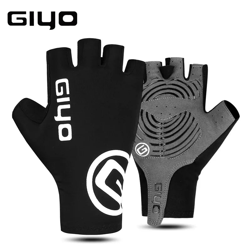Giyo Short Cycling Gloves Fingerless Gloves Anti-slip Bicycle Lycra Fabric Half Finger Mitten for Mtb Road Bike Sports Racing