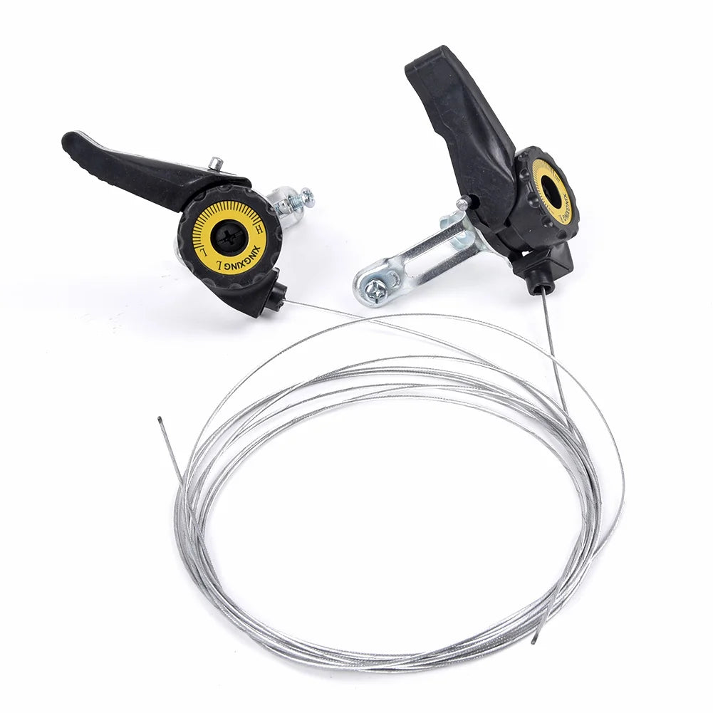 1 Pair Bicycle Shifter 15/18/21 Speed UniversalLever Mountain Bike With Cable Trigger Gear Shift Levers Bicycle Deraille Black