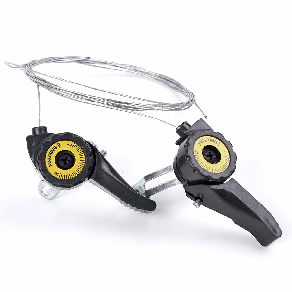 1 Pair Bicycle Shifter 15/18/21 Speed UniversalLever Mountain Bike With Cable Trigger Gear Shift Levers Bicycle Deraille Black