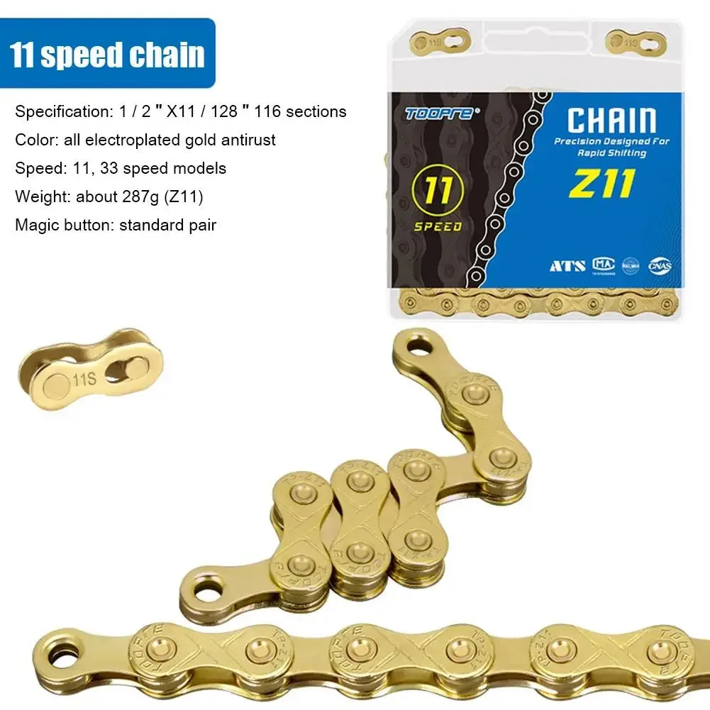 Bicycle Chain 6 7 8 9 10 11 12 Speed Variable Mountain Road Bike Anti-rust Electroplated Gold Chains Cycling Durable Accessories