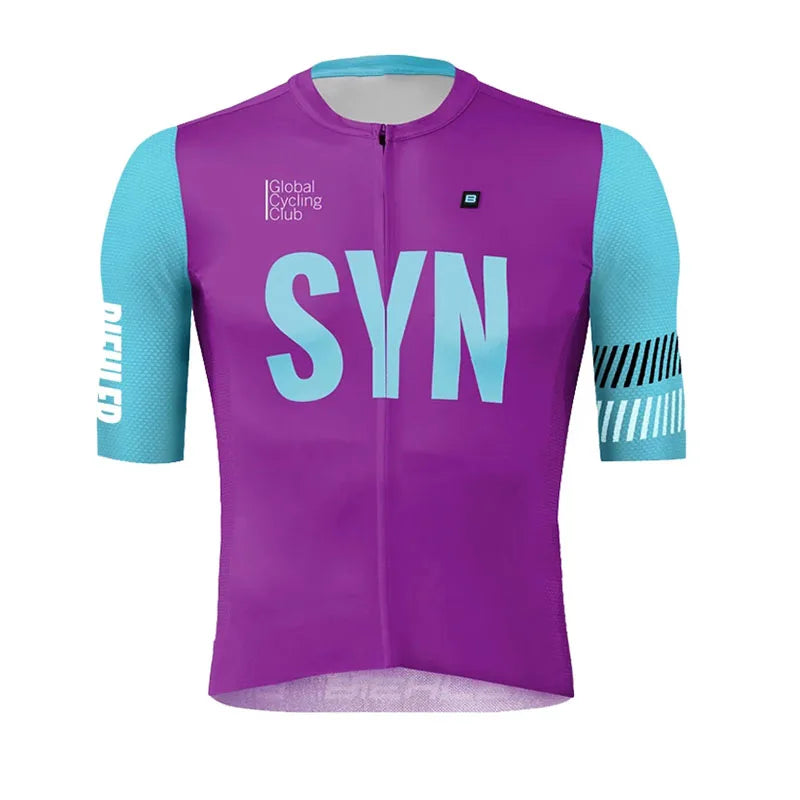 SYN Bicycle riding clothes men's summer jersey bib road cycling shirt breathable quick drying sweat wicking shirt