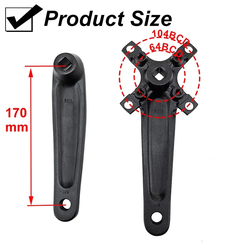 BUCKLOS Mtb Crankset 104/64 BCD Bicycle Crankset 3*9S 3*10S Triple Crank Set Square Crank with Chainwheel Cycling Parts