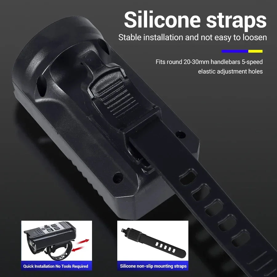 Bicycle Headlight 9 LED Bike Front Light Type-C Rechargeable Bike Lamp Ultralight Handlebar Lights Waterproof Cycling Flashlight