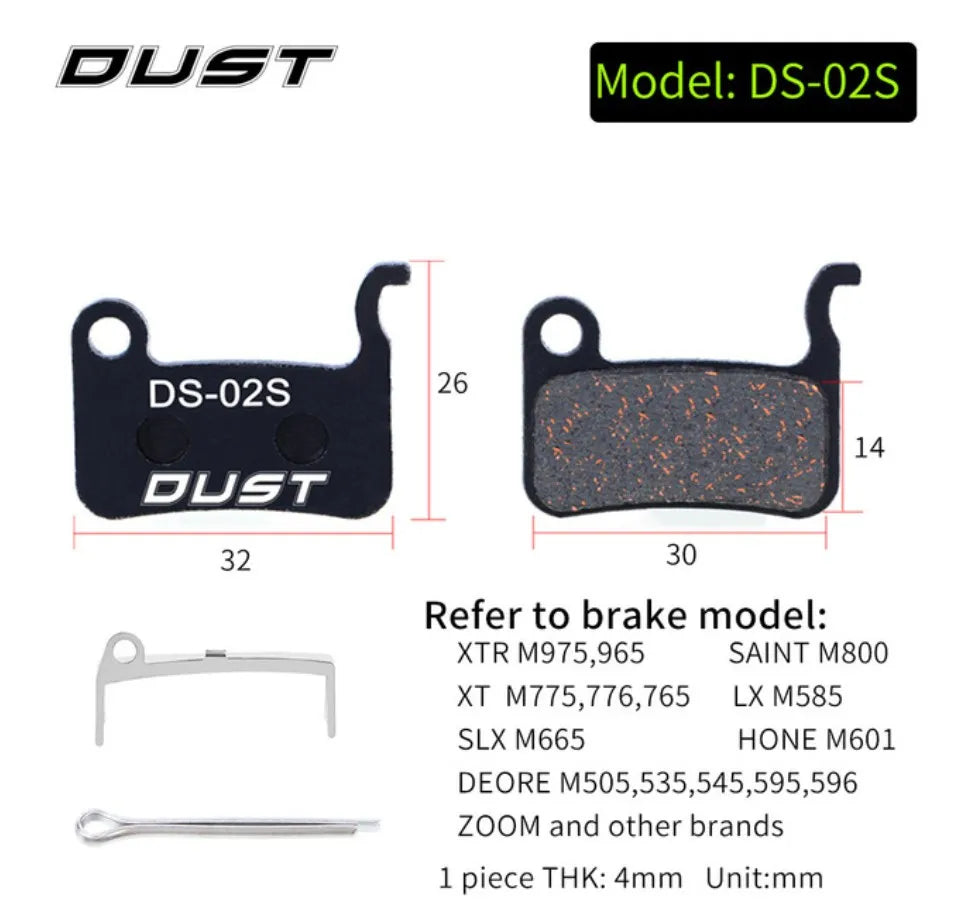 DUST Cycling Bicycle Disc Brake Pads Bike Brake Parts for M315 M355 MT200 XT DEORE SLX  M6100/M7100/M8100