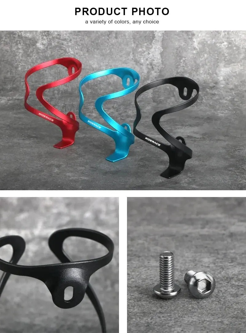 RIDERACE Bicycle Bottle Holder Ultralight Aluminium Alloy MTB Mountain Road Bike Water Kettle Cage Mount Cycling Accessories