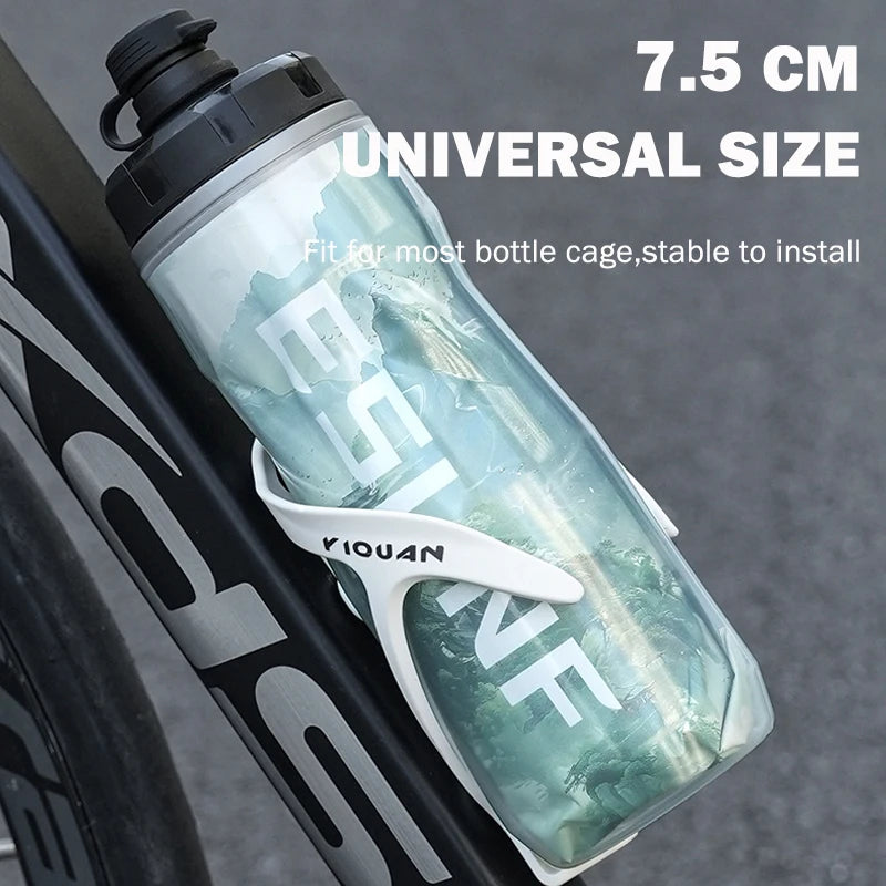 Insulated Keep Cold Cycling Water Bottle 610ML Big Capacity Road Bicycle Bottle Squeeze MTB Bottle Sports Drinking Bottle