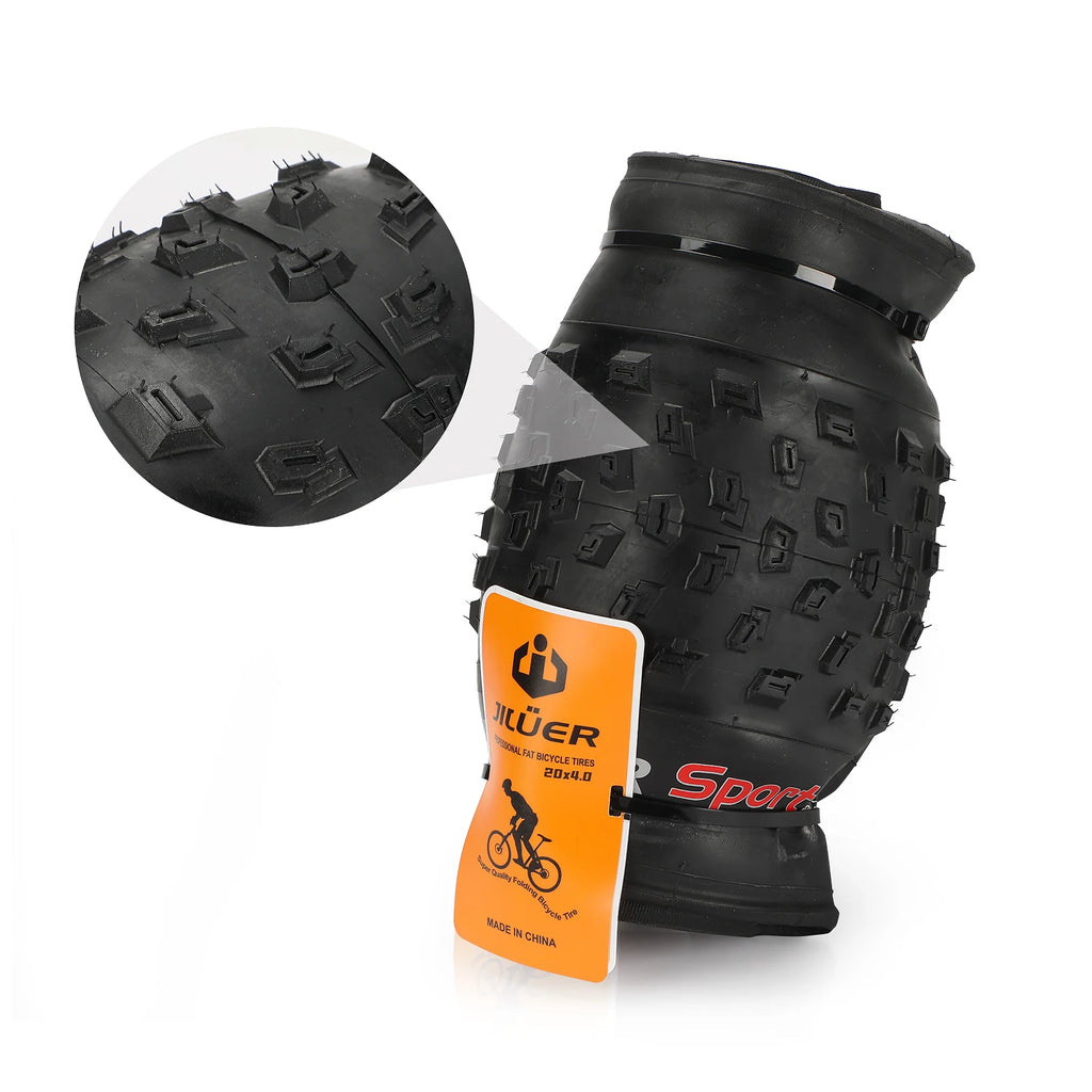 Fat Bike Replacement Tires - 20x4.0 & 26x4.0 Inch Puncture-Resistant Folding Wide Tires for MTB, Sand, Beach, and Snow Bicycle