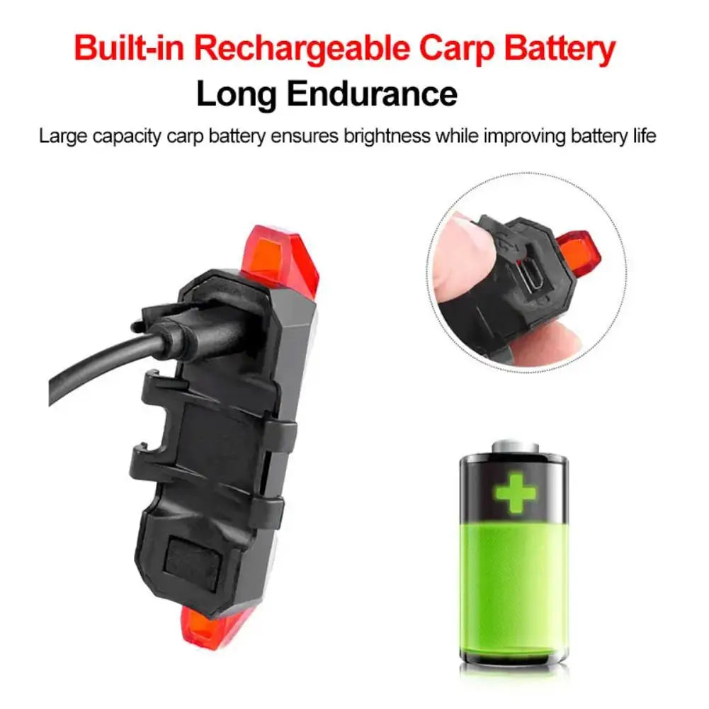 Bicycle Warning Tail Light USB Rechargeable LED Bicycle Lamp Waterproof Safety Warning Cycling Lights