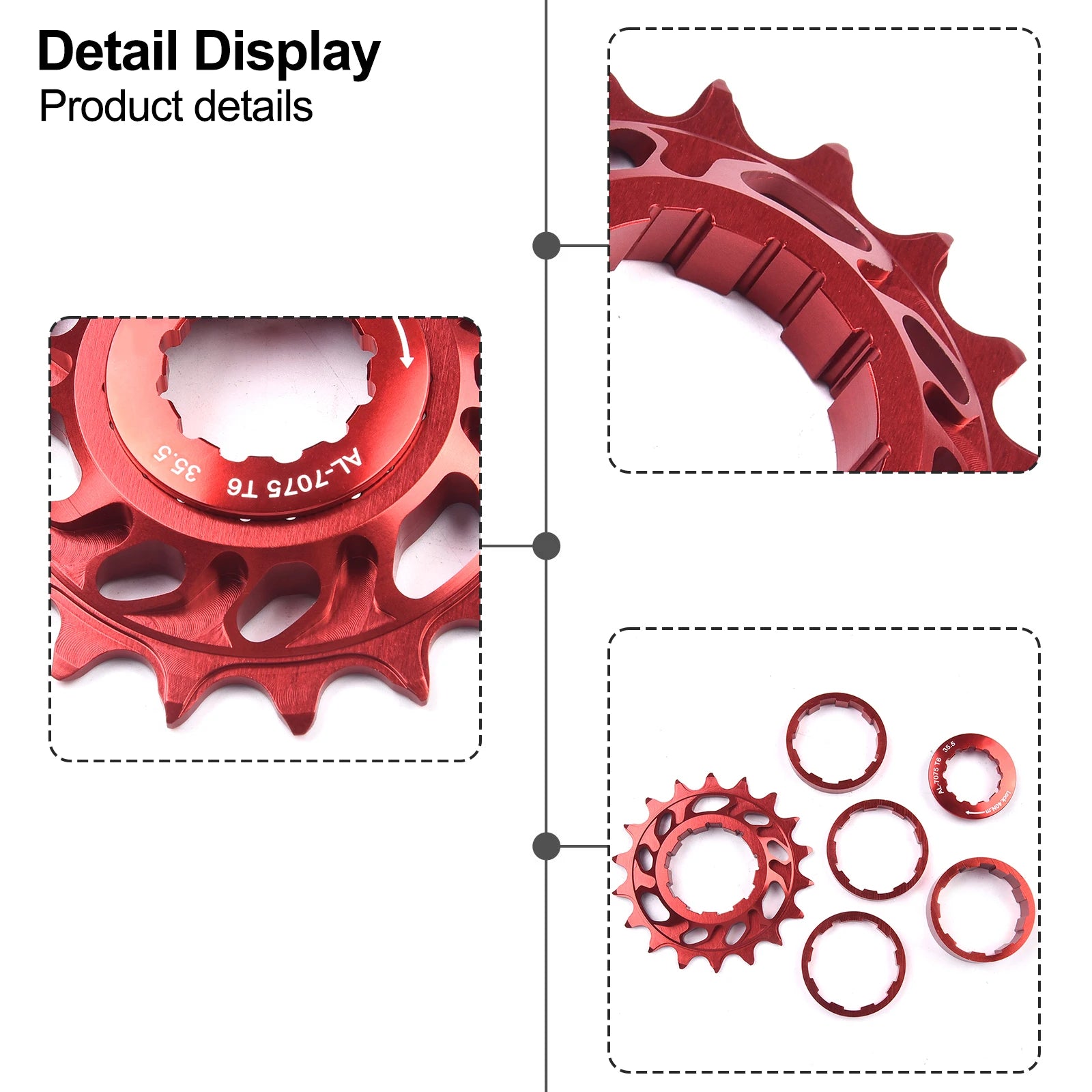 Mountain Bike Cassettes Freewheels 18T Aluminum Alloy Single Speed Flywheel Conversion Kit Bicycle FixedGear Accessories