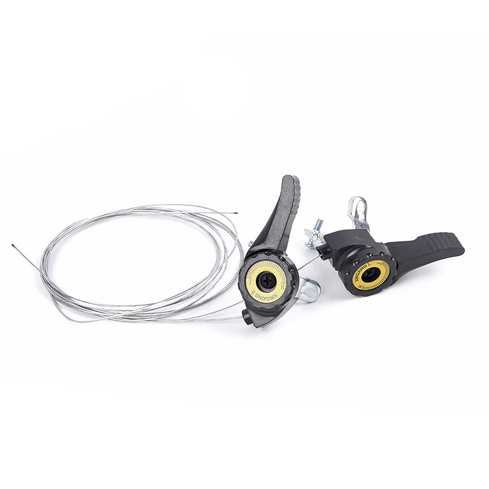 1 Pair Bicycle Shifter 15/18/21 Speed UniversalLever Mountain Bike With Cable Trigger Gear Shift Levers Bicycle Deraille Black