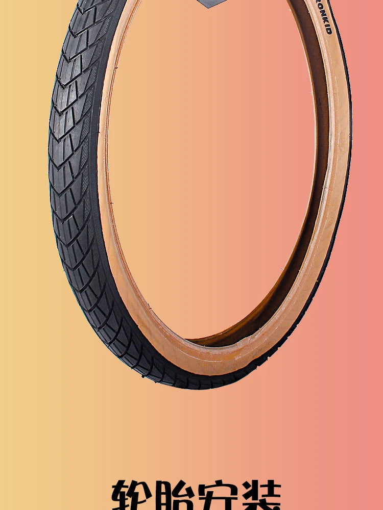 CST 20 inch Bicycle tires 406 20X1.75 20X1.95 Brown Skin edge retro C1820D C1959 Folding Bike Tyre  ﻿
