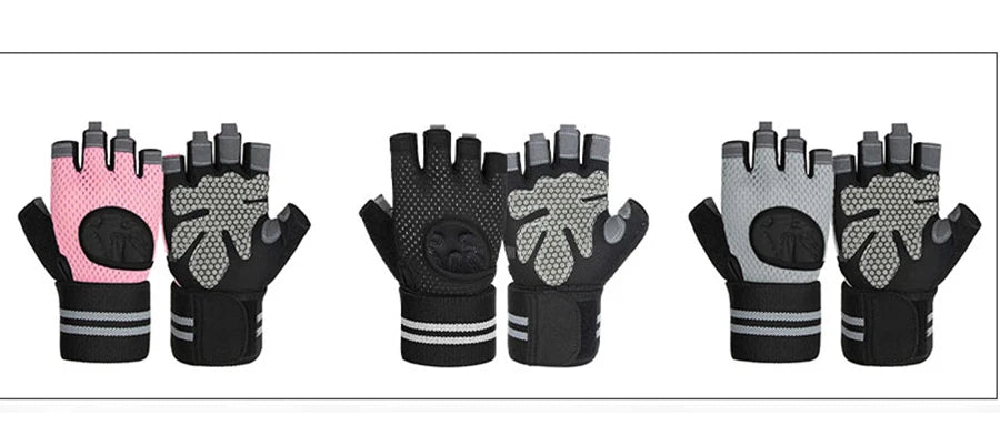 With Anti-Slip Shock-Absorbing Workout Gloves Motorcycle Exercise Cycling Gloves Weight Lifting Gym Training Light Biking Gloves