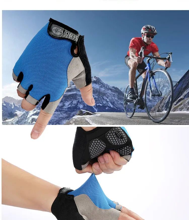 Cycling Gloves Anti Slip Shock Breathable Half Fingerless Gloves Bike Mtb Gloves Sport Mittens Cycling Bicycle Gloves