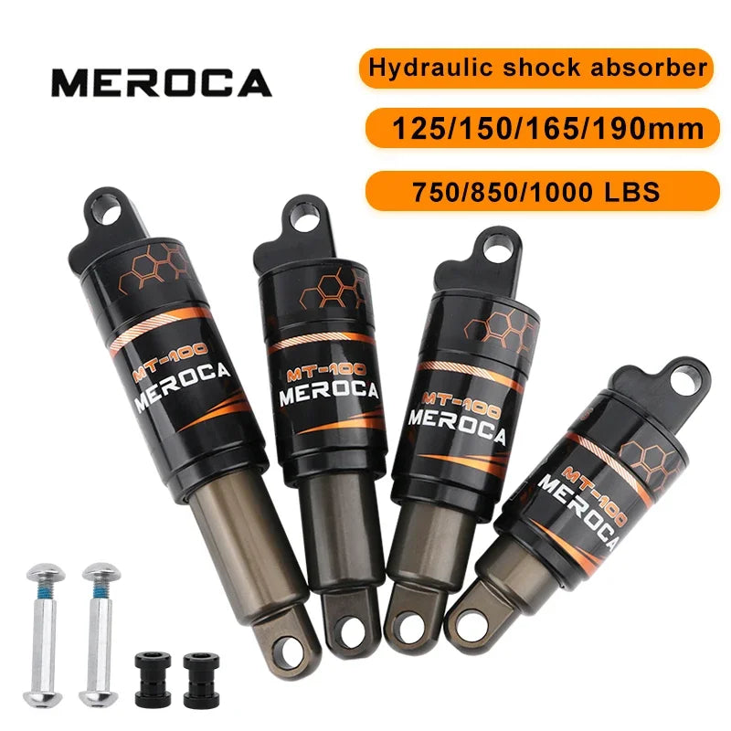 MEROCA Bicycle Rear Shock Absorber 125/150/165/190mm Electric Scooter Shock Absorber Mountain Bike Oil Spring Shock Absorber