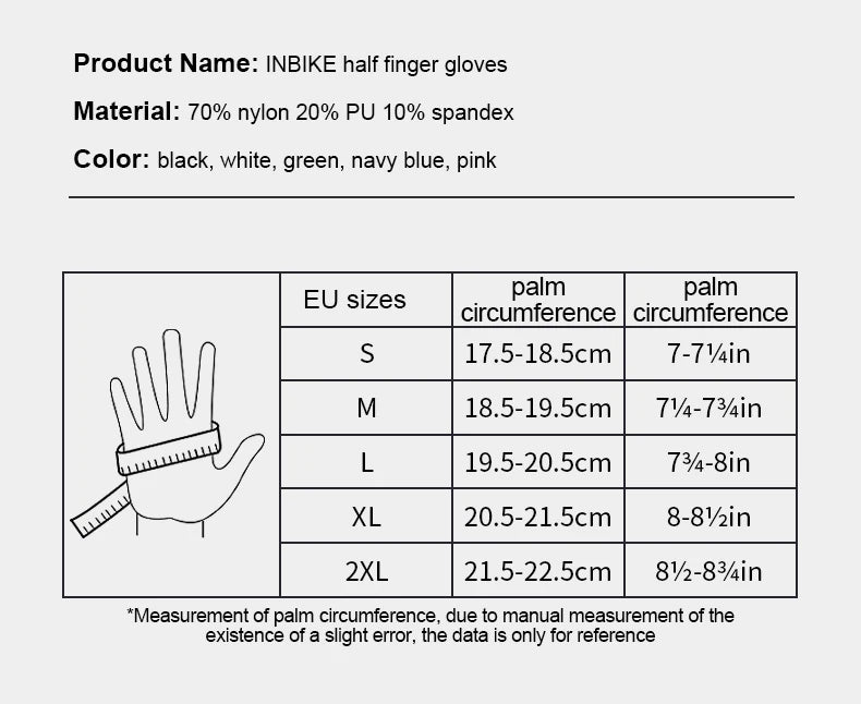 INBIKE Cycling Gloves Summer MTB Bike Gloves for Men Biking Gloves Gel Padded Half Finger Road Bike Bicycle Gloves Accessories