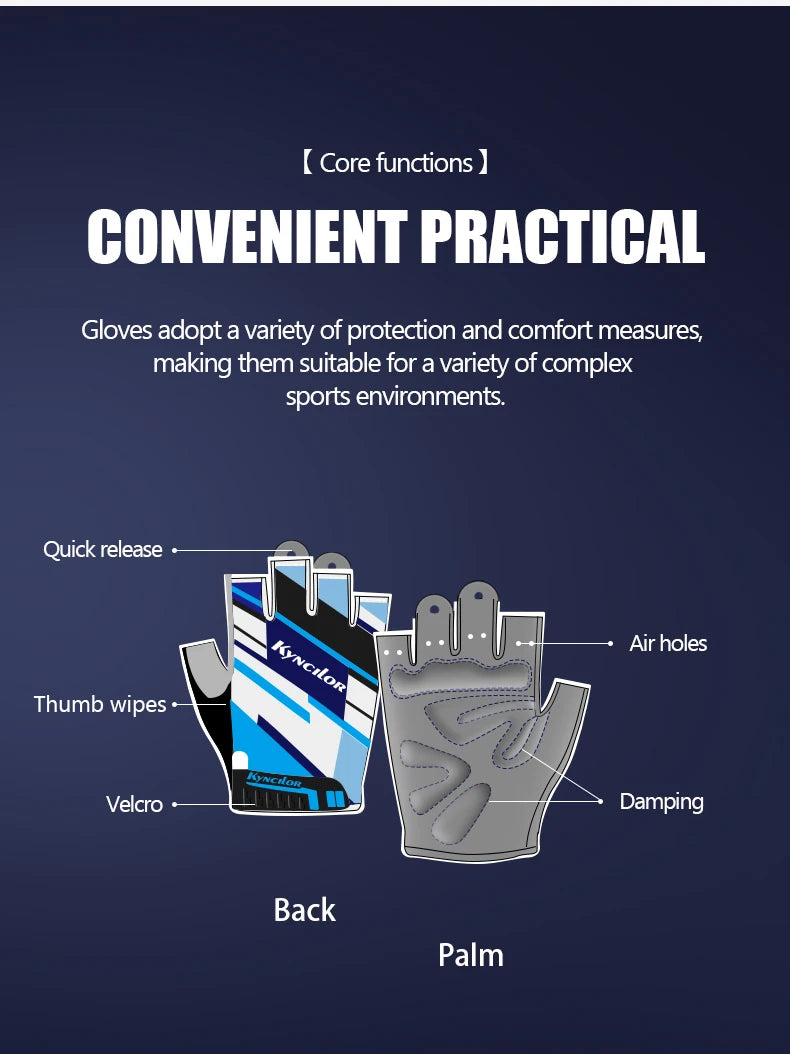 Cycling Gloves Anti-Radiation Sports Fitness Men And Women Breathable Non-Slip Short-Finger Bicycle Half-Finger Gloves