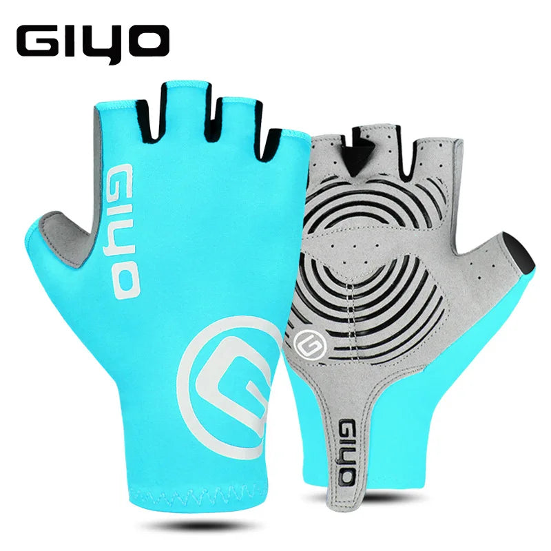 Giyo Short Cycling Gloves Fingerless Gloves Anti-slip Bicycle Lycra Fabric Half Finger Mitten for Mtb Road Bike Sports Racing