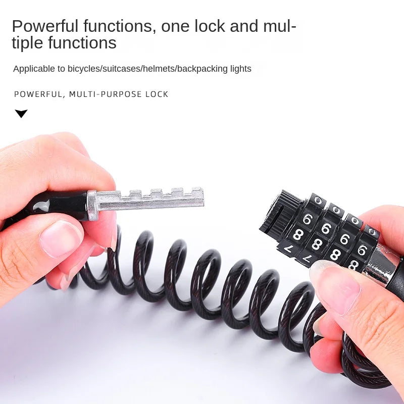 Bicycle Lock Steel Wire Chain Lock Mountain Bike Motorcycle Anti-theft Code Steel Wire Rope Lock Luggage Lock Helmet Lock