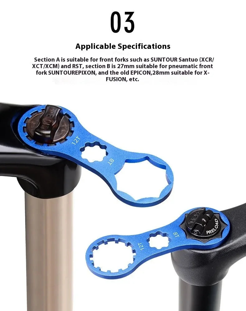 Bicycle Aluminum Alloy Tools Front Fork Wrench Multifunctional Bicycle Repair Tools Disassembly Tools Mountain Bike Removal Tool