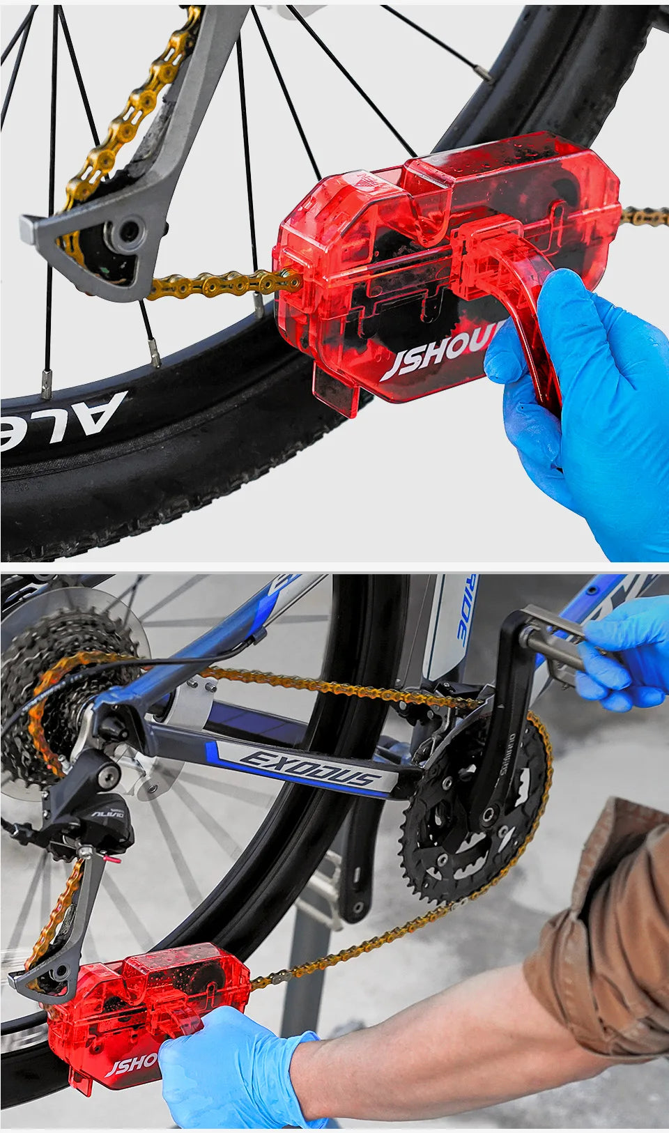 Bicycle Red Chain Cleaner Bike Chain Cleaning Tool Cycling Scrubber Washer Tool Mountain Bike Washing Kit Bicycle Accessories