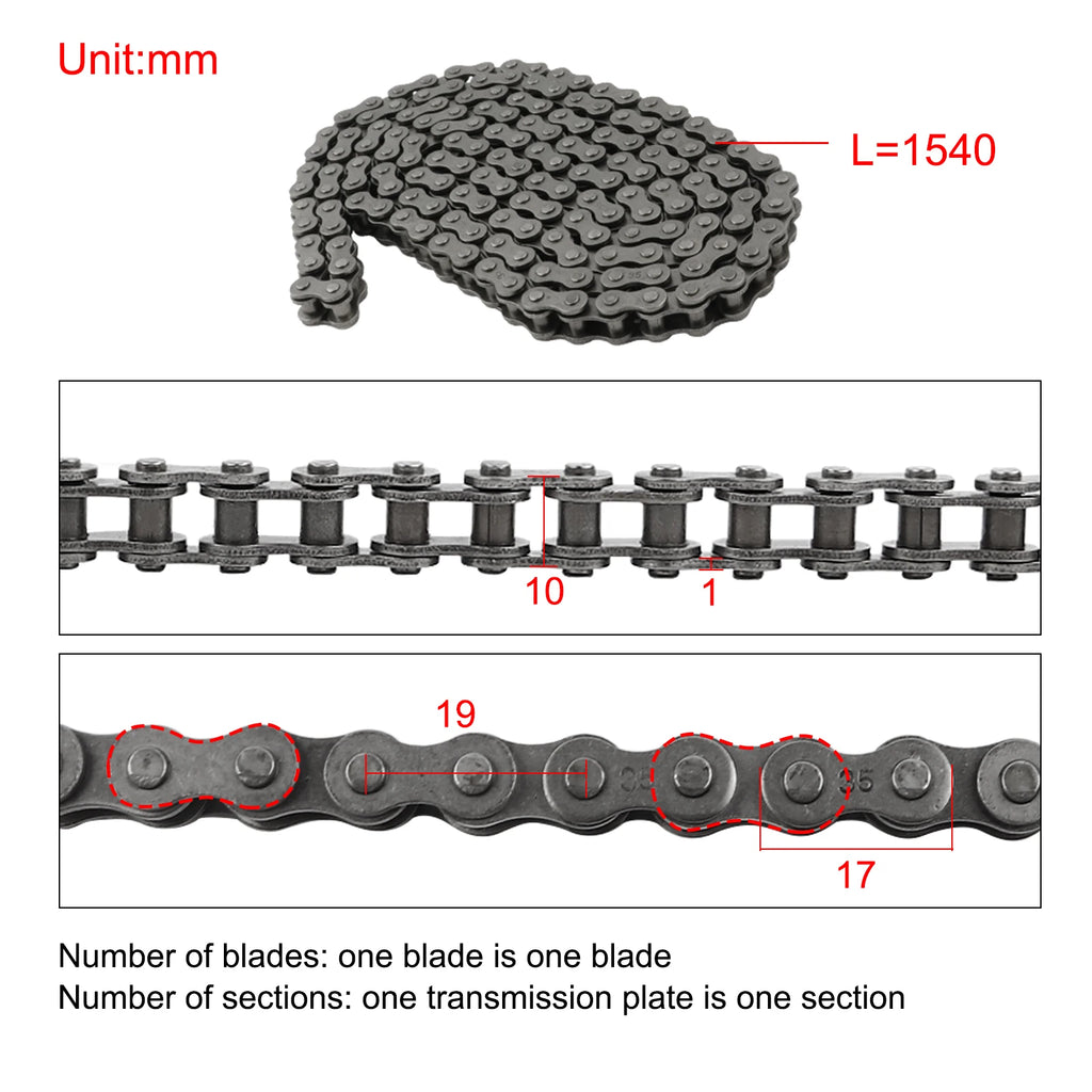 Universal #35 Drive Chain Roller Chain 5 Feet 160 Links Motorized Bike Chain for Bicycles Mini Bikes Motorcycles Scooter