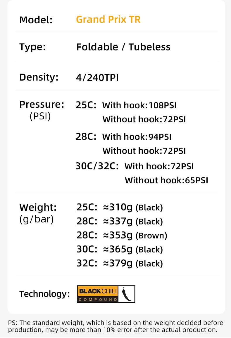 Continental Grand Prix Bicycle Road Tire 700 x 25C/28C/30C/32C Folding Clincher Bike Tyre Tubeless/Tube Type