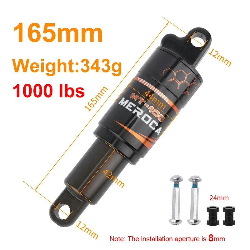 MEROCA Bicycle Rear Shock Absorber 125/150/165/190mm Electric Scooter Shock Absorber Mountain Bike Oil Spring Shock Absorber