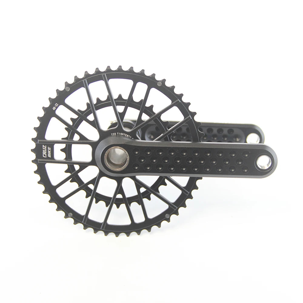 CRUZbike Road Bike Crankset 155/160/165/170/ Crank 9/10/11/12 Speed Double Chainring 46-30/48-32T with Bottom Bracket