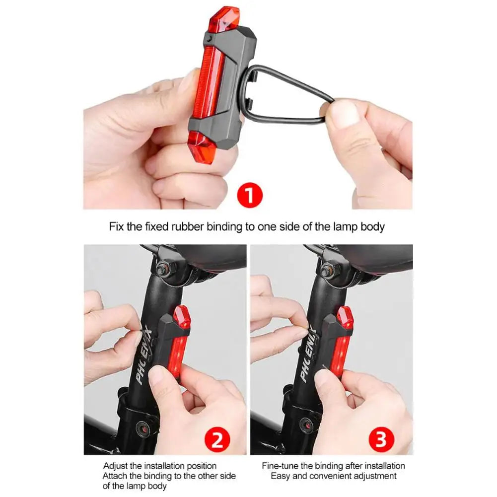 Bicycle Warning Tail Light USB Rechargeable LED Bicycle Lamp Waterproof Safety Warning Cycling Lights