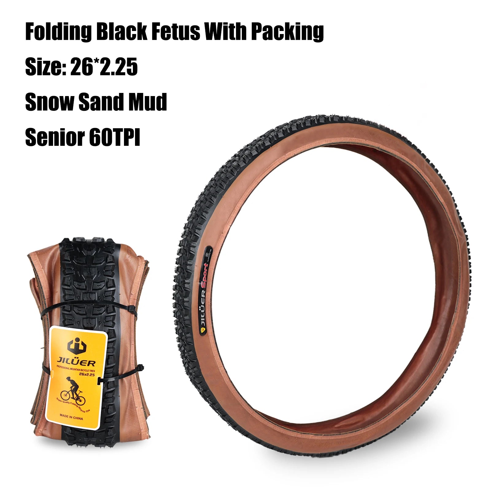 Bicycle JILUER Tire 20x4.0/26x2.25 4.0/27.5x2.1 2.2/29x2.2 Mountain Bike Foldable Anti Puncture Fetus Tyre For MTB/CY/XC/BMX