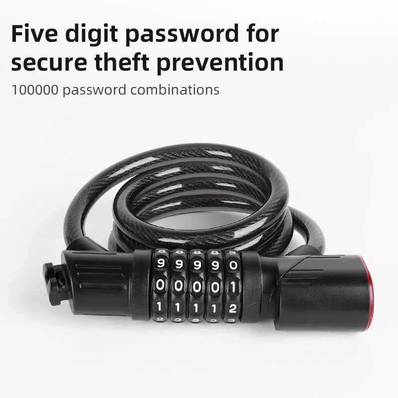 Bicycle Lock Comes With Intelligent Light Sensing Charging Tail Lights Mountain Bikes Road Bikes Password Locks Anti-theft Locks