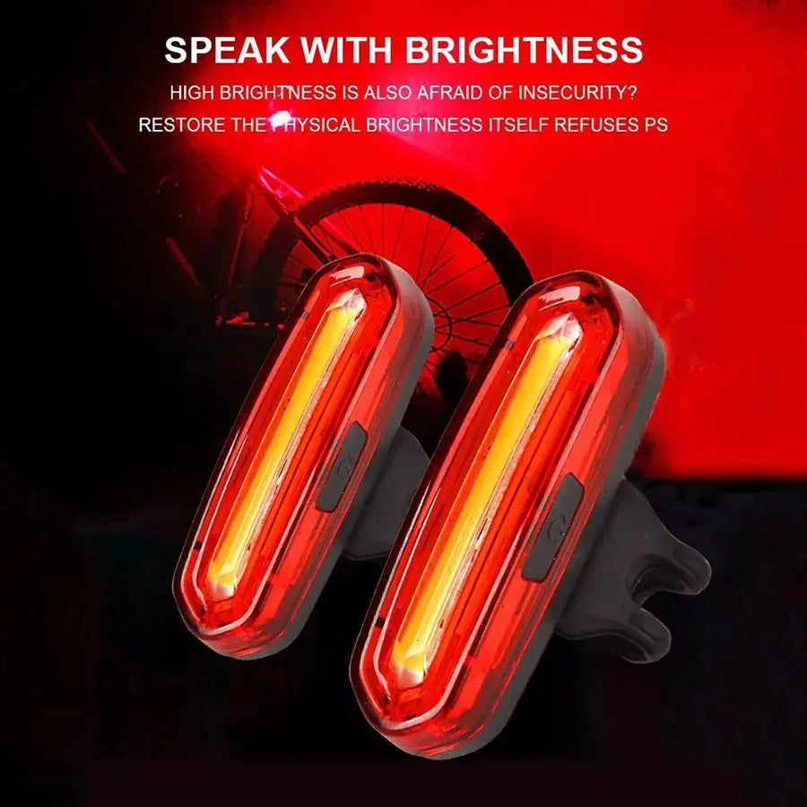 USB Rechargeable LED Bicycle Taillight, Red Bike Rear Light, Cycling Warning Light, Mountain Bicycle Lamp