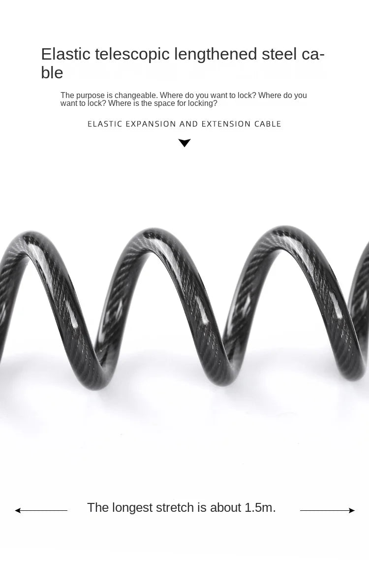 Bicycle Lock Steel Wire Chain Lock Mountain Bike Motorcycle Anti-theft Code Steel Wire Rope Lock Luggage Lock Helmet Lock