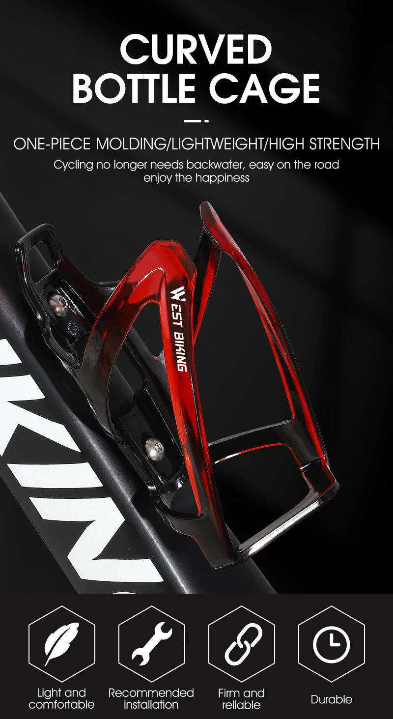 WEST BIKING Bicycle Water Bottle Cage Colorful Gradient Cycling Bottle Holder Ultralight MTB Road Bike Water Bottle Bracket