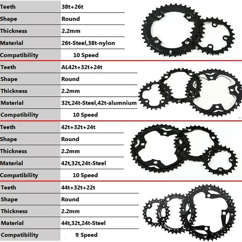 BUCKLOS Mtb Crankset 104/64 BCD Bicycle Crankset 3*9S 3*10S Triple Crank Set Square Crank with Chainwheel Cycling Parts