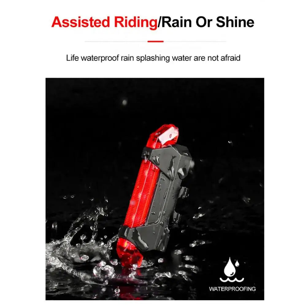 Bicycle Warning Tail Light USB Rechargeable LED Bicycle Lamp Waterproof Safety Warning Cycling Lights