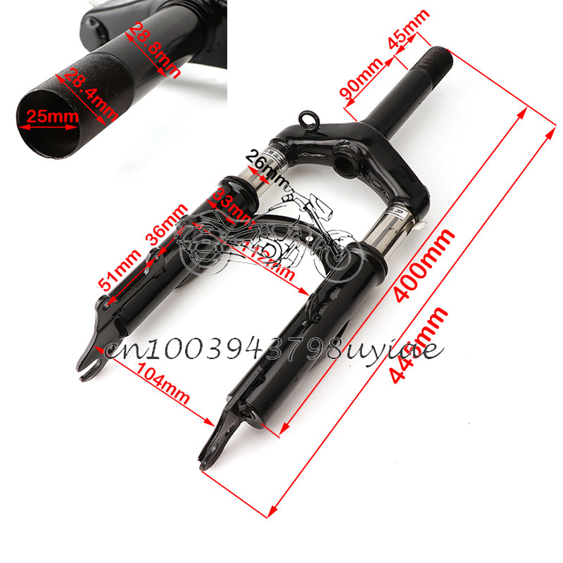 12 Inch Front Suspension Fork Alloy Steel Bracket for Motorcycle Mountain Bike Bicycle Electric Scooter Tube Shock Absorption