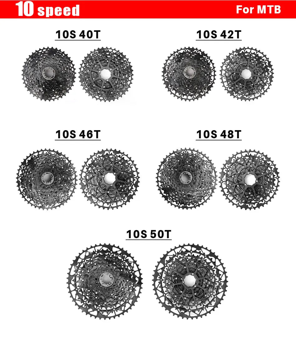 GOLDIX Ultralight Bicycle Cassettes Freewheel Carbon Steel Material 9/10/11/12/13 Speed HG Structure Sprocket for Mountain Bike