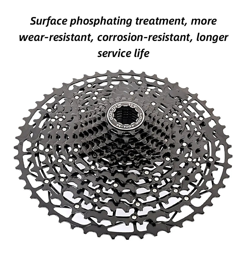 GOLDIX Ultralight Bicycle Cassettes Freewheel Carbon Steel Material 9/10/11/12/13 Speed HG Structure Sprocket for Mountain Bike