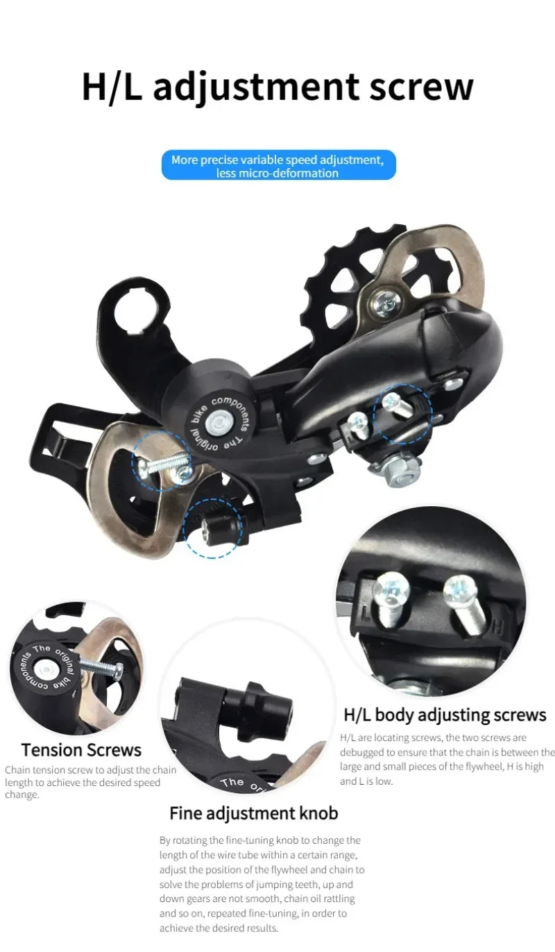 TX35 Rear Bicycle Derailleur Transmission Mountain Bike Chain Road Bike 7/8/9/21/24/27 Speed Outdoor Sports Bicycle Accessories