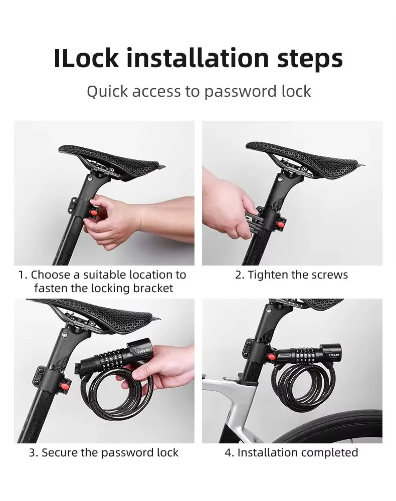 Bicycle Lock Comes With Intelligent Light Sensing Charging Tail Lights Mountain Bikes Road Bikes Password Locks Anti-theft Locks