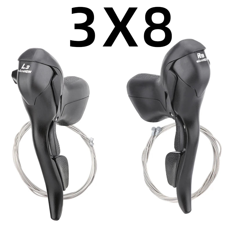 MicroNEW Road Bike Shifter 3x7 3x8 3x9 3x10 Speed Brake Levers Bicycle 2x7 2x8 2x9 2x10 Speed Front Derailleur For Shimano