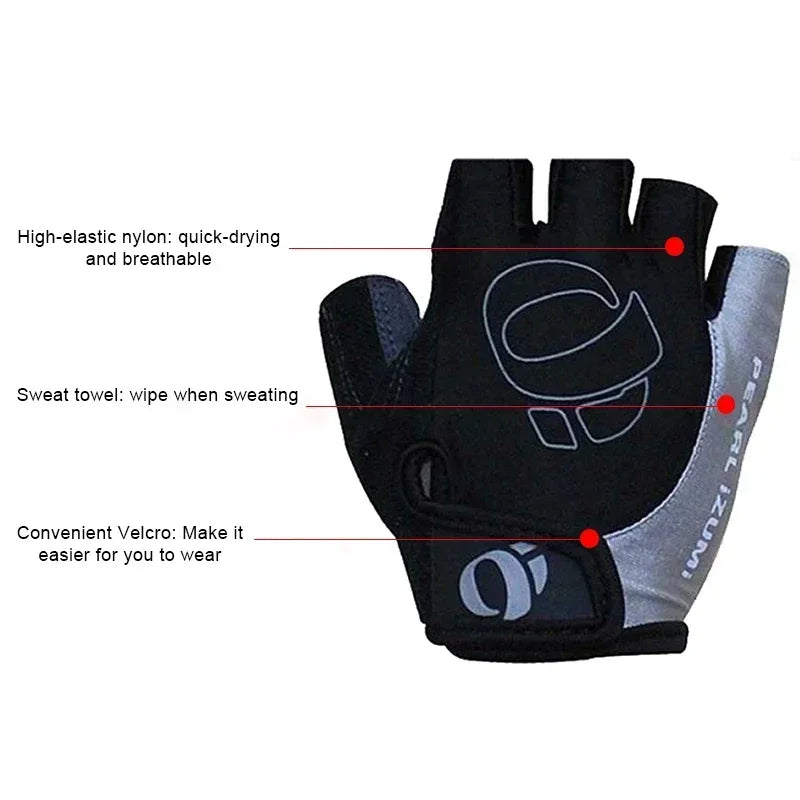 Bicycle Gel Half Finger Gloves Anti Slip Sweat Proof Shockproof Mountain Bike Road Armguard Portable Half Finger Bicycle Gloves